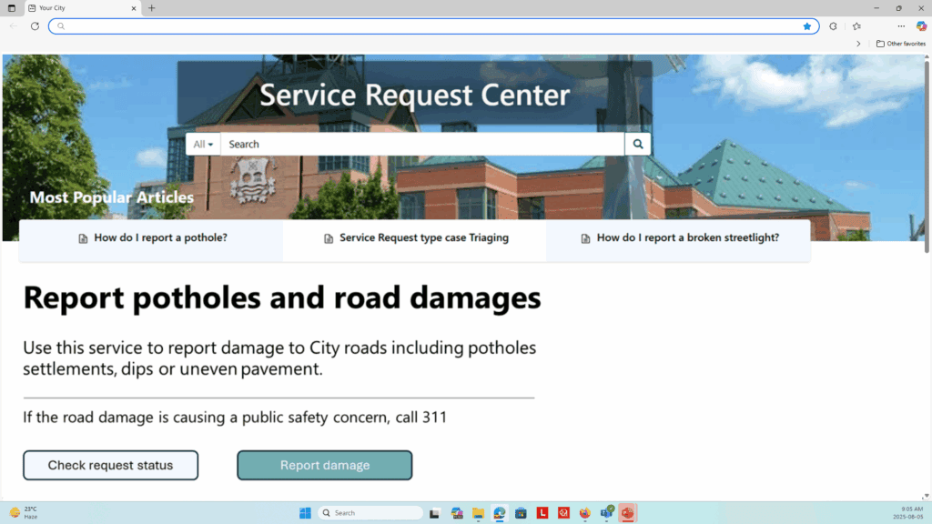 Municipal Contact Centre portal
